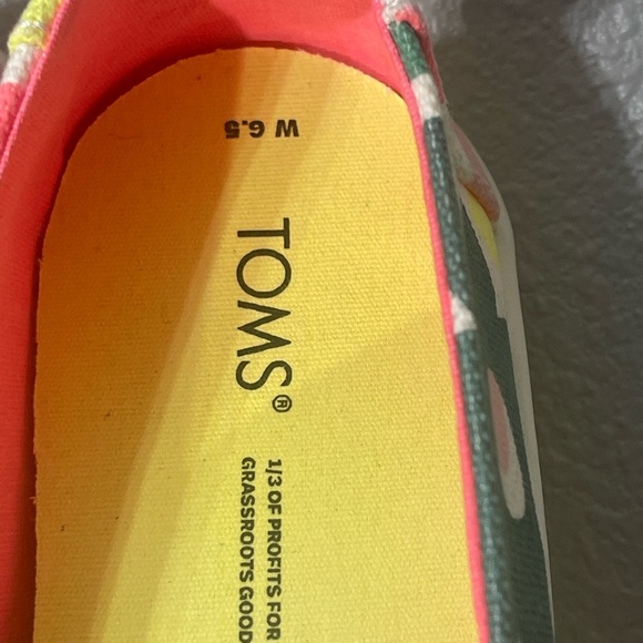 TOMS Alpargata Cupsole Slip On shoes Egret Retro floral 1 Size 6.5 - Picture 4 of 9